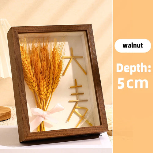 cadre photo flottant transparent avec fleurs séchées décoratif et artisanal - vue 9 sur 10