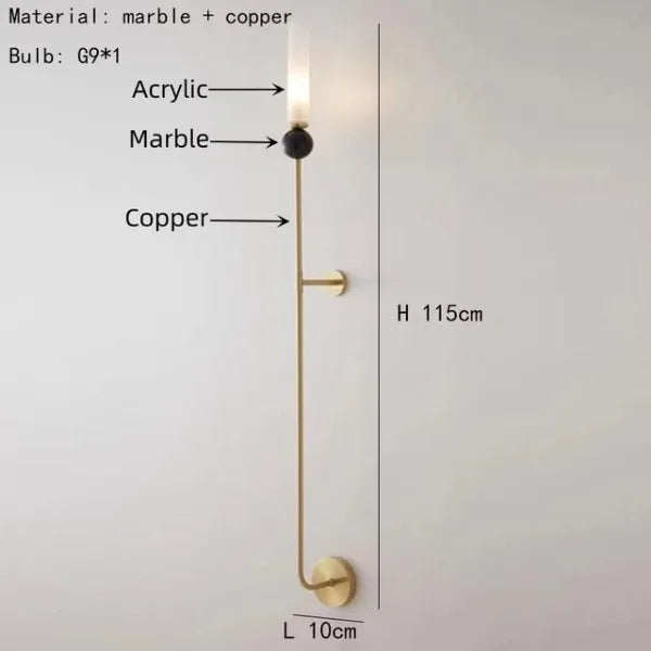 suspension en marbre et cuivre pour éclairage intérieur moderne