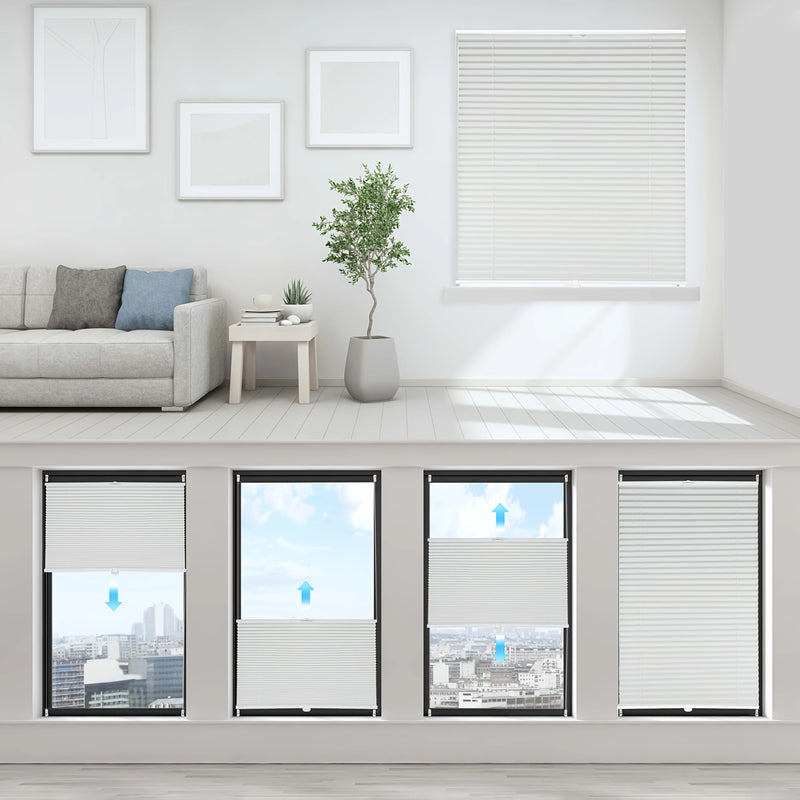 Store plissé occultant sans perçage pour fenêtre