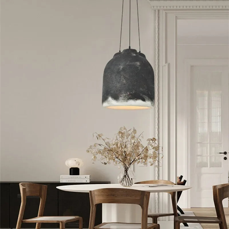 Designer Dining Room Wabi Sabi Chandelier Coffee Model House Personality LED Decor Light Creative Table Bar Kitchen Pendant Lamp - vue 3 sur 9