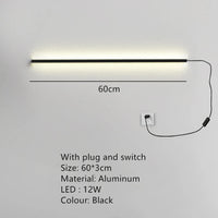 applique murale led moderne avec interrupteur à intensité variable