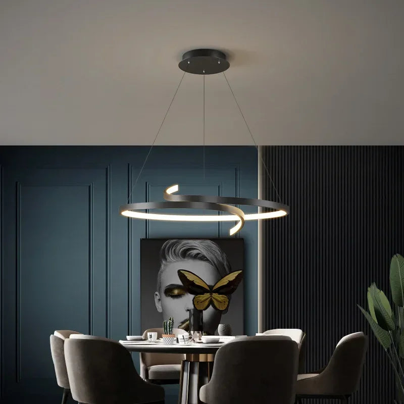 lustre led nordique pour éclairage intérieur et décoration - vue 7 sur 12