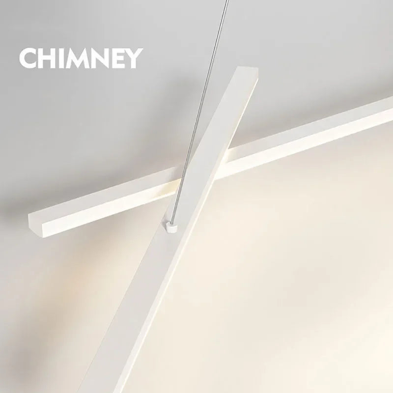 suspension led moderne minimaliste en fer art ligne - vue 5 sur 8