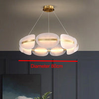 lustre nordique led en acrylique avec design de pétale