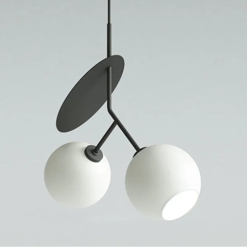 Glass Cherry Pendant Lights Italy Suspension Chandelier Hanging Lamp Red/White - vue 3 sur 12