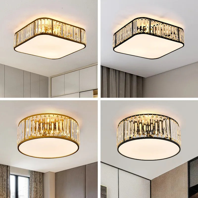 plafonnier moderne en cristal style européen lampes créatives à led - vue 6 sur 12