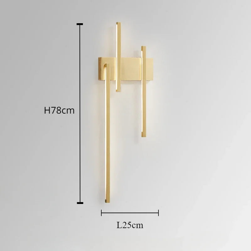 applique murale en cuivre avec lumière minimaliste design élégant pour intérieur - vue 8 sur 8