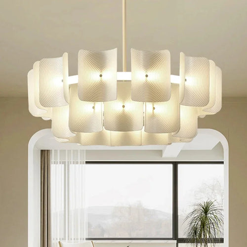 2024 LED Chandeliers Fingerprint Chandelier, Silent Style Eye Protection Living Room Bedroom Luxury Chandelier Home Decoration