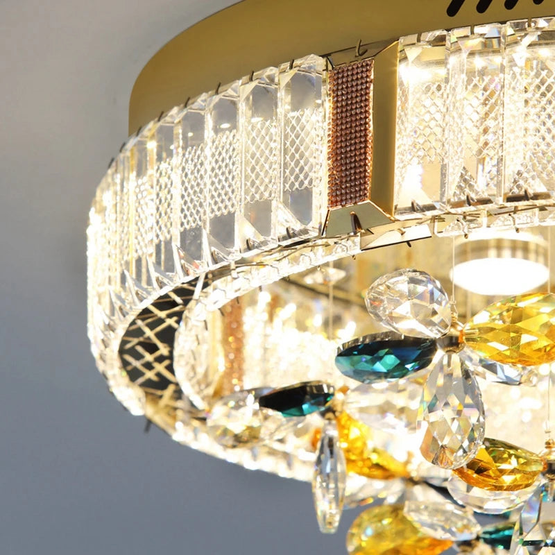 Plafonnier moderne en cristal luxe pour intérieur de villa - vue 6 sur 9