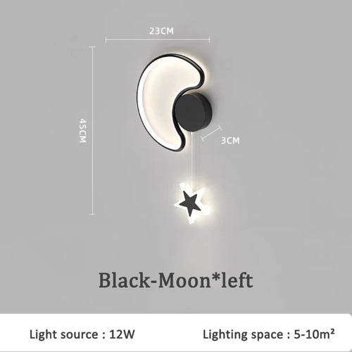 applique murale créative étoiles lune et nuages pour enfants - vue 9 sur 16