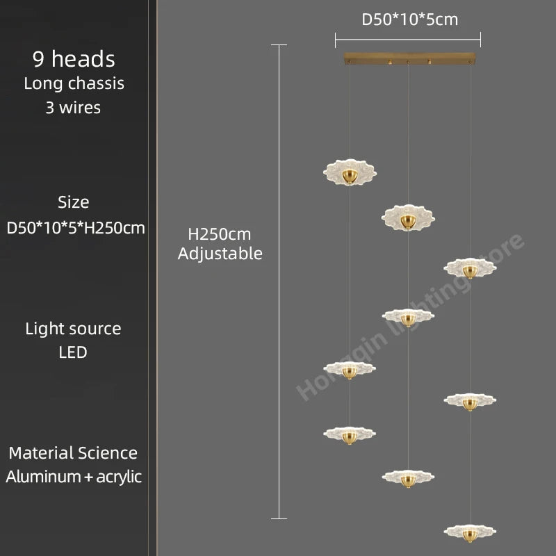 lustre moderne à led pour éclairage intérieur décoratif - vue 19 sur 26