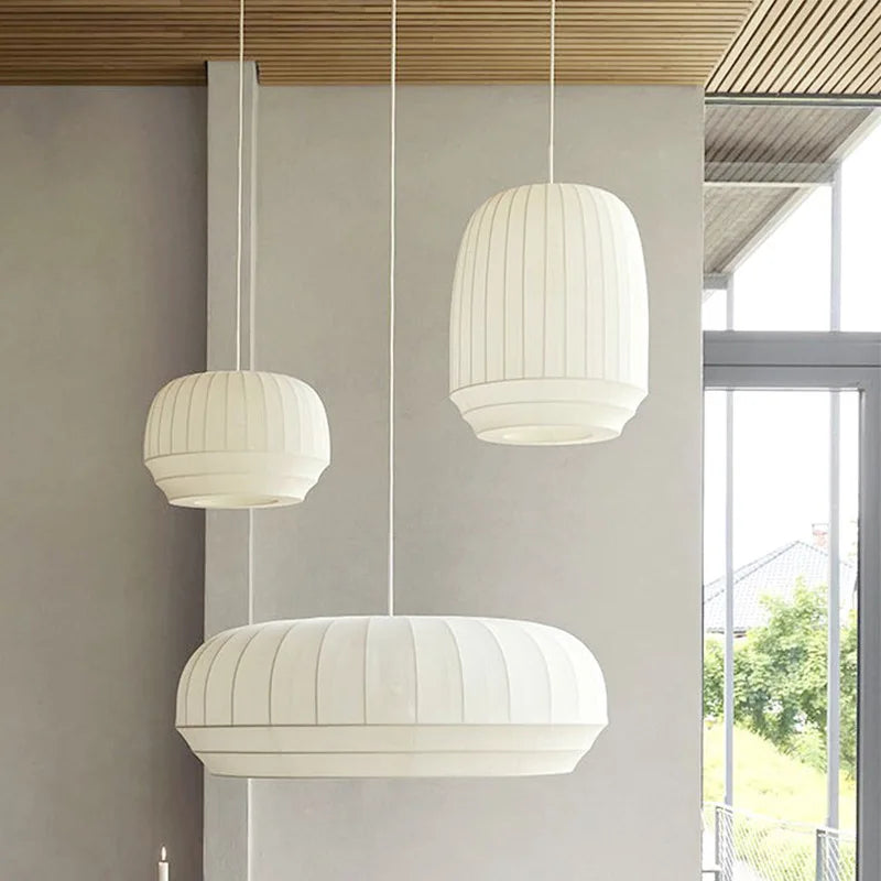 Suspension en tissu extensible nordique salon Art lumière décor à la maison lustres minimalistes pour salle à manger lampes de café
