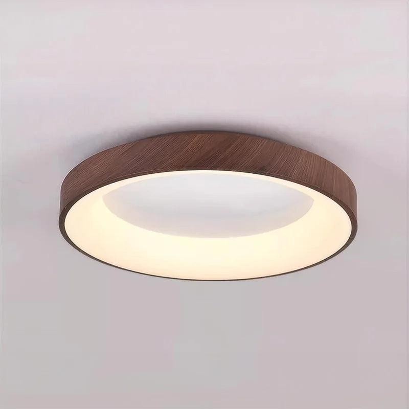 Walnut Color Water Transfer Printing, Modern Minimalist Wabi-Sabi, Ceiling Light for Living Room, Dining Room, Bedroom, Study - vue 5 sur 9
