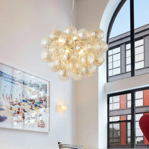 lustre moderne en verre décoratif pour éclairage créatif - vue 2 sur 16