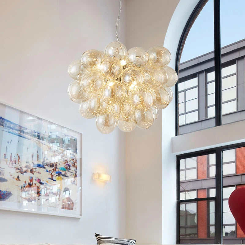 lustre moderne en verre décoratif pour éclairage créatif