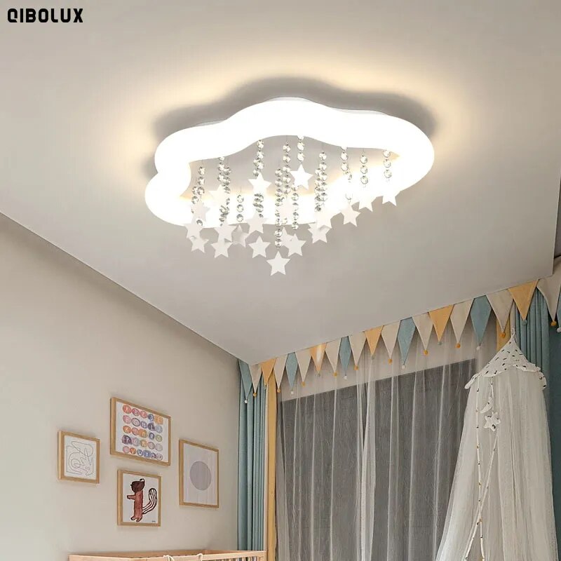 Lustre LED Blanc Bleu Rose Nuage