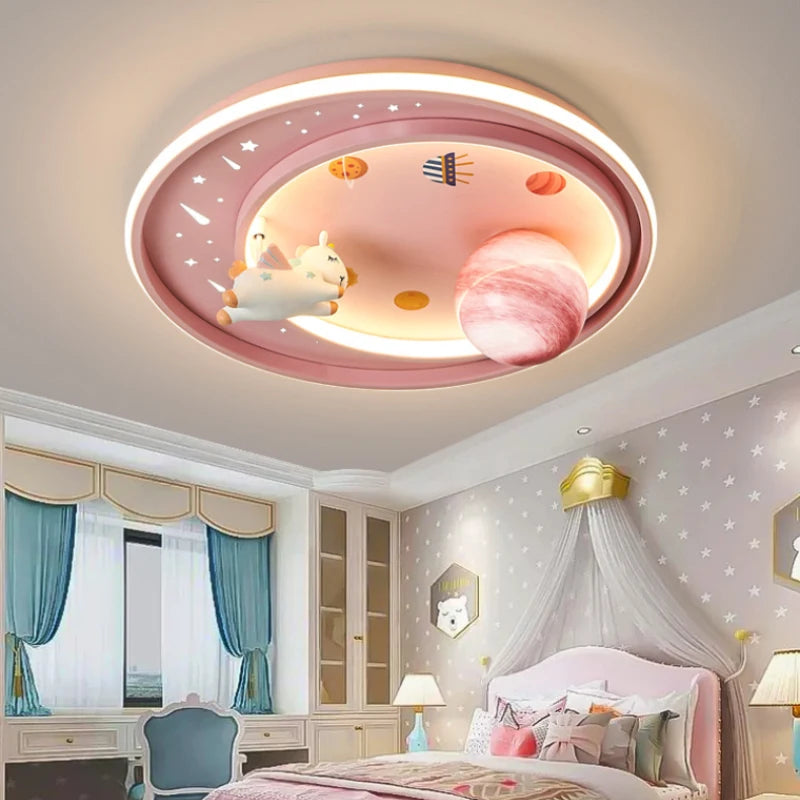 plafonnier enfant design astronaute et licorne mignon - vue 5 sur 8