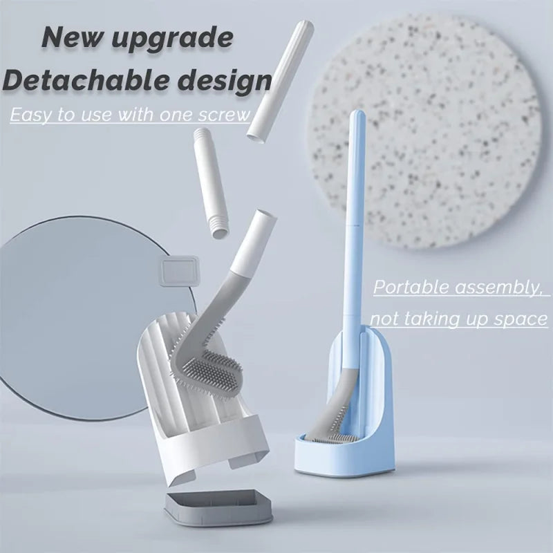 brosses de nettoyage en silicone avec support pour salle de bain