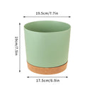 grand pot circulaire en plastique pour plantes d'intérieur avec drainage et plateau