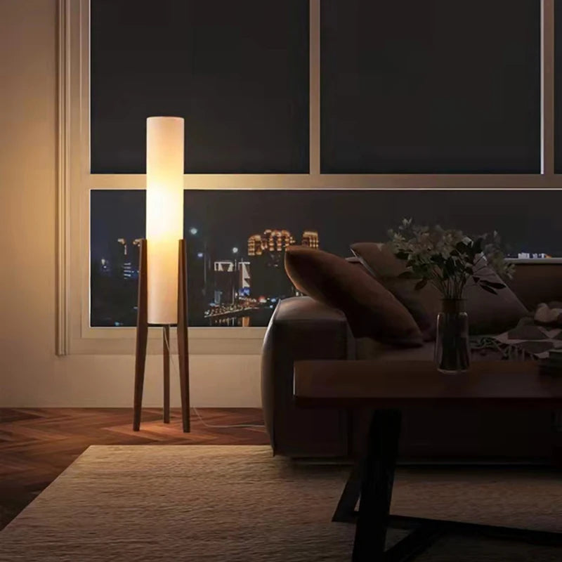 Lampadaire LED en bois style coréen