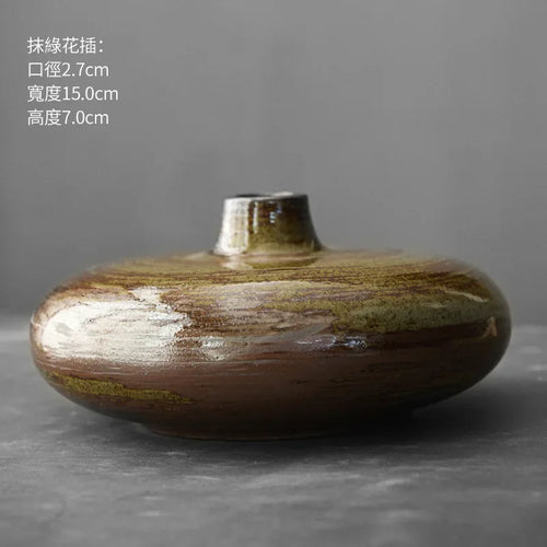 vase en terre cuite japonais imitation pierre vintage pour fleurs