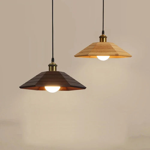 lustre moderne en bois massif éclairage pour restaurant et bar - vue 2 sur 8