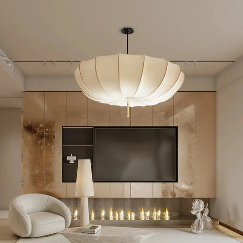 lustre en tissu nordique style japonais éclairage artistique moderne - vue 2 sur 9