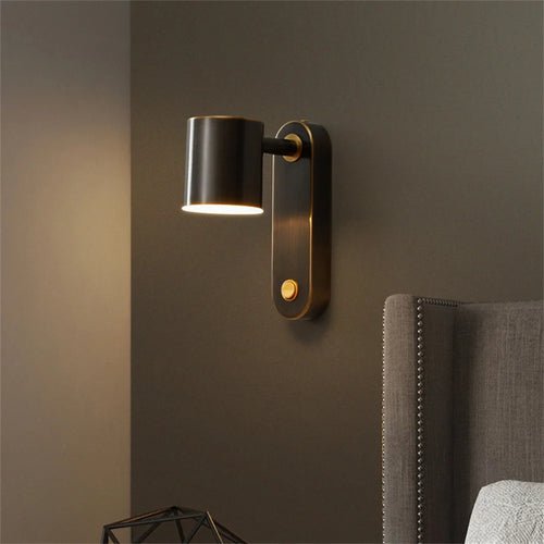 applique murale led pivotante en laiton avec interrupteur pour lecture - vue 4 sur 13