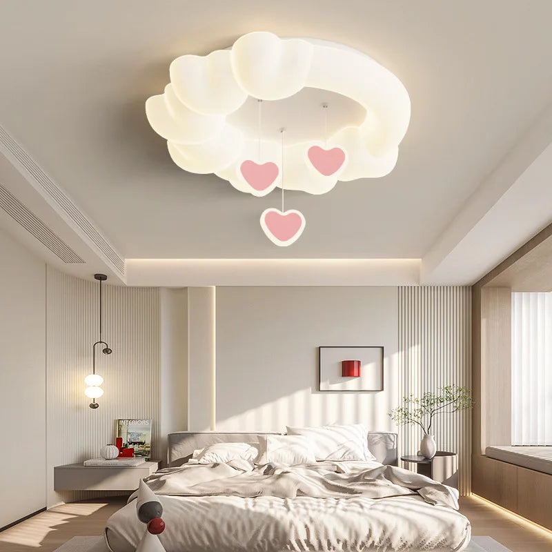plafonnier romantique avec coeur lune étoile veilleuses nuage led - vue 5 sur 9