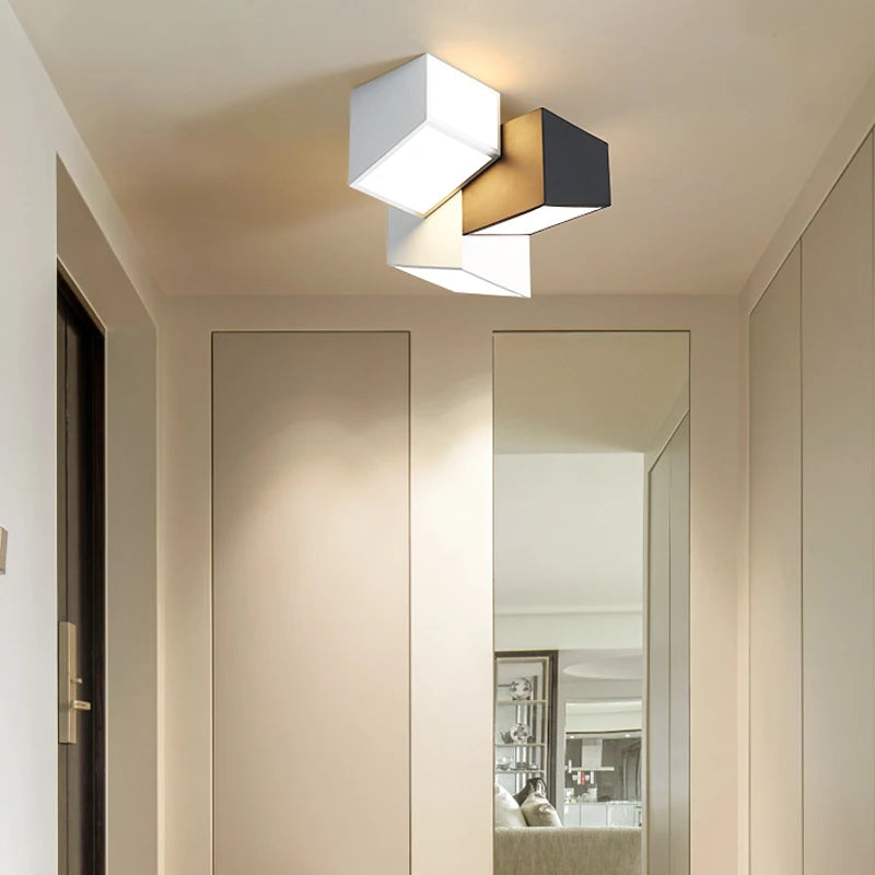 Plafonnier Créatif Géométrique LED Pour Allée Couloir Chambre Restaurant Décor À La Maison Plafond Art Lumières Éclairage Intérieur