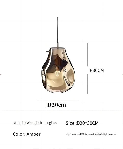 Suspension design moderne simple créatif en verre led nordique macaron - vue 10 sur 10