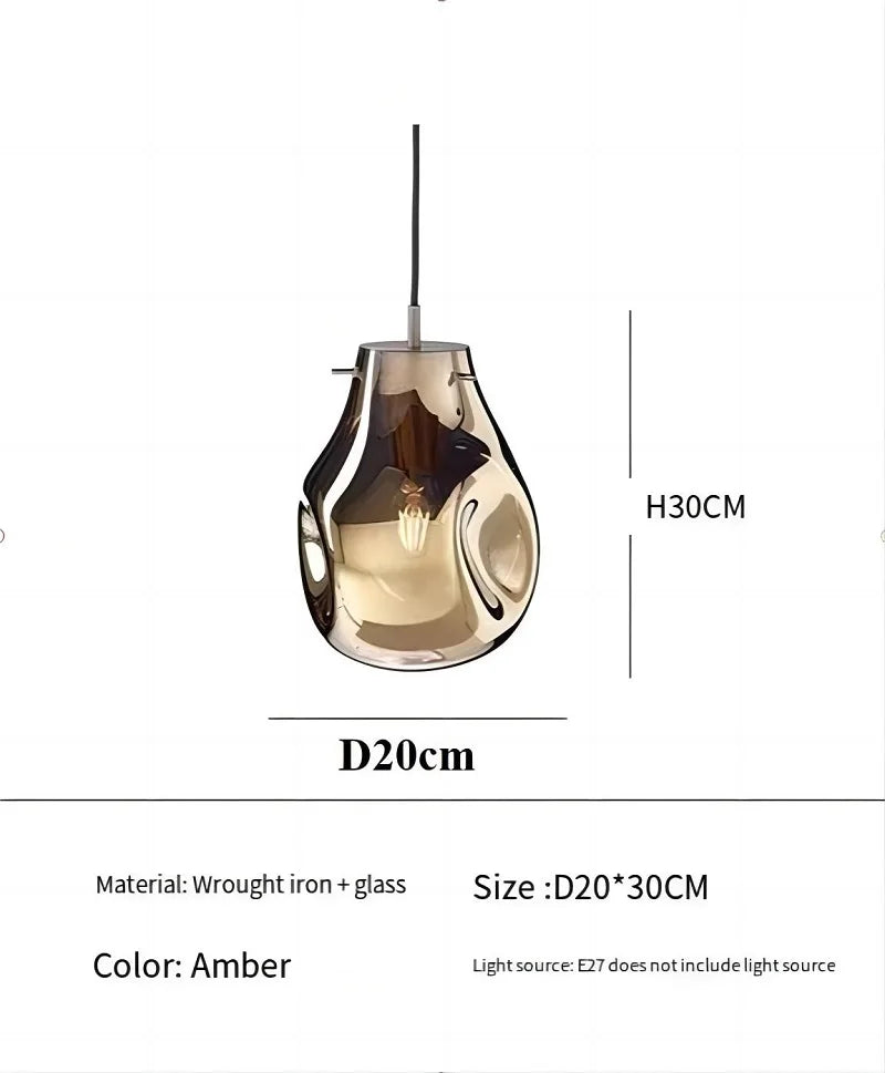 Suspension design moderne simple créatif en verre led nordique macaron - vue 9 sur 10