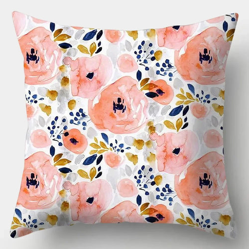 taie d'oreiller carrée à fleurs 45 cm x 45 cm