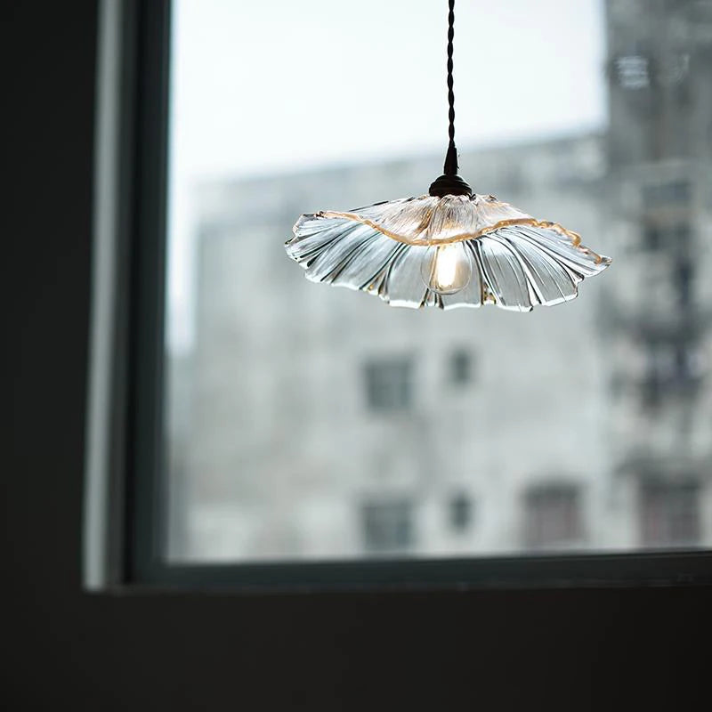 lustre moderne en verre avec design floral pour décoration intérieure - vue 5 sur 7