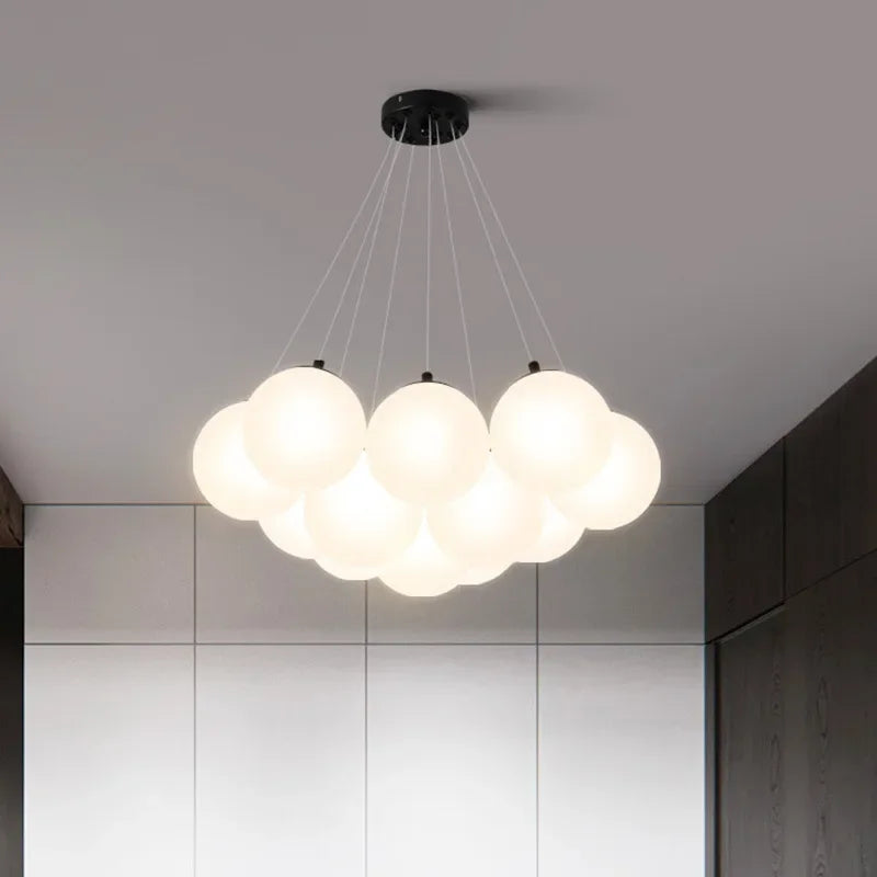 lustre moderne en verre avec led pour décoration intérieure