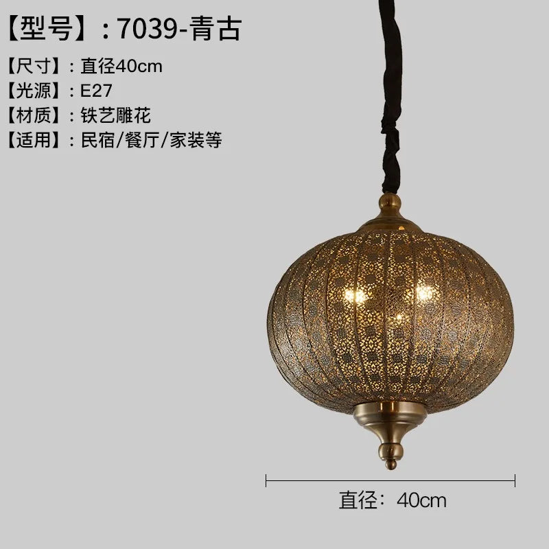 suspension marocaine vintage design pour café et restaurant - vue 7 sur 10