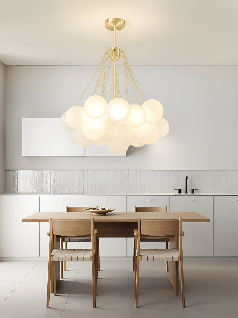 lustre moderne en verre design nordique pour éclairage élégant - vue 6 sur 10