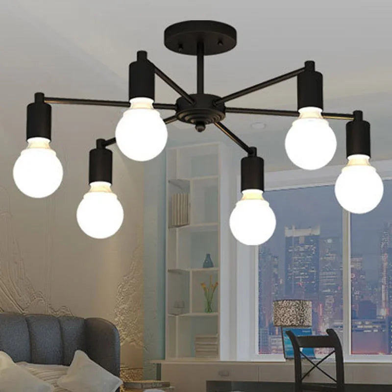 lustre moderne industriel pour décoration intérieure rétro simple - vue 3 sur 11