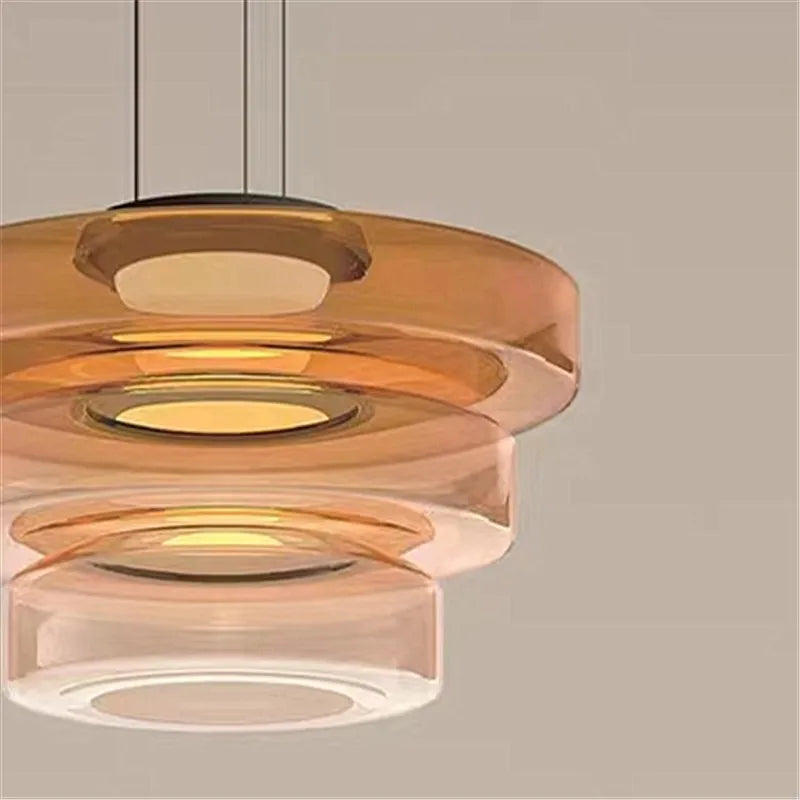 suspension design en verre série levels pour décoration moderne - vue 7 sur 24