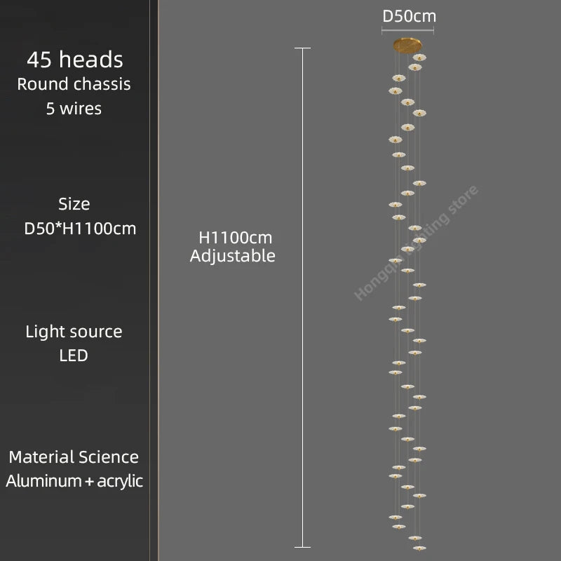 lustre moderne à led pour éclairage intérieur décoratif - vue 26 sur 26