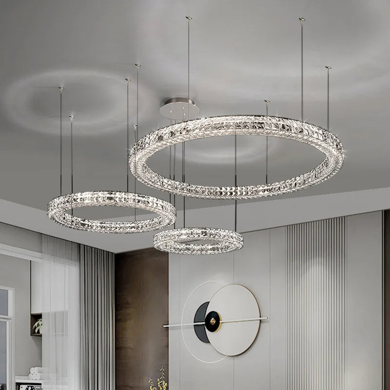 lustre suspendu en cristal design luxe nouvelle collection - vue 5 sur 14