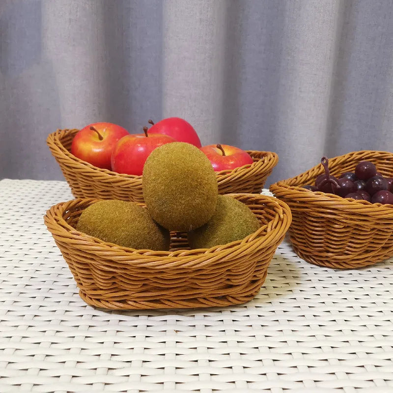 paniers ovales en rotin pour pain fruits et légumes - vue 10 sur 15