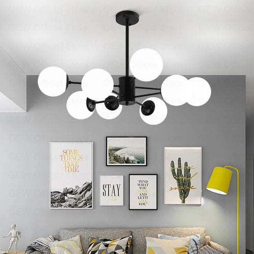 lustre moderne magic bean en verre pour décoration maison - vue 3 sur 14