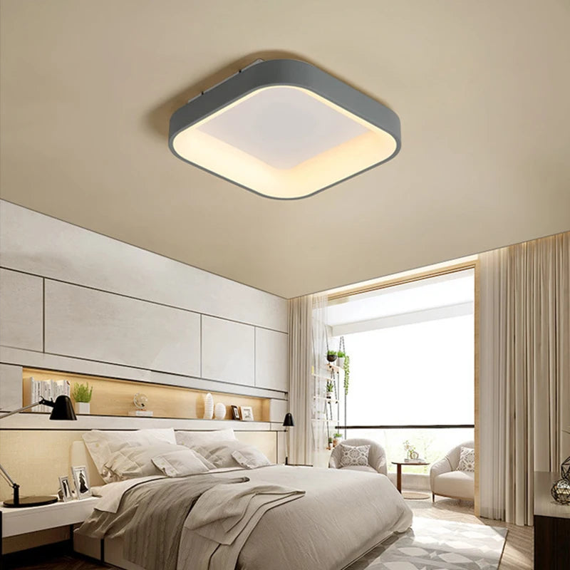plafonnier led moderne carré minimaliste pour éclairage intérieur - vue 4 sur 9
