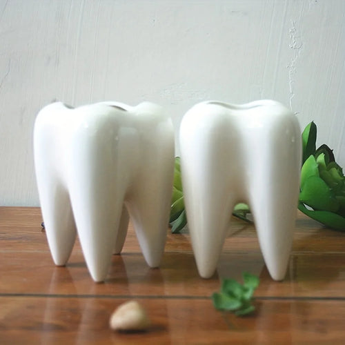 porte-brosse à dents en céramique en forme de dent créative et décorative - vue 8 sur 7