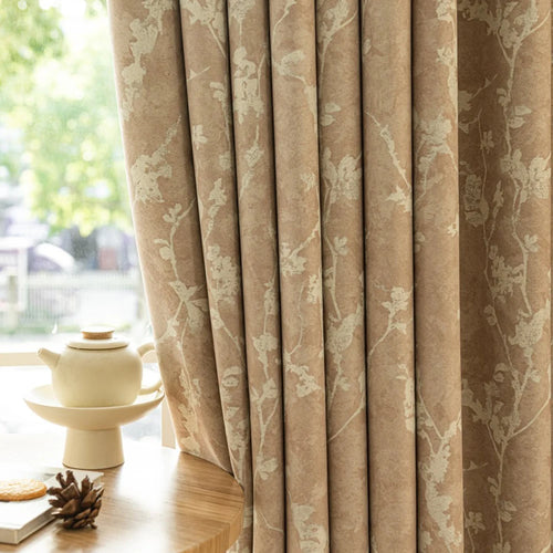 Rideau occultant motifs floraux décoratif pour chambre salon