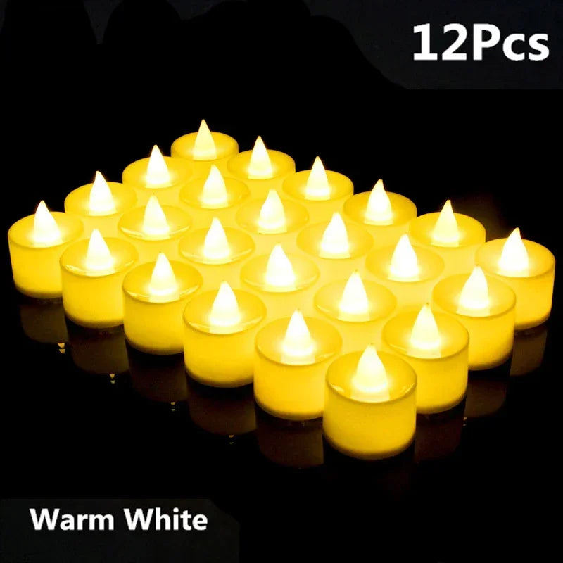 lot de bougies led sans flamme pour décorations de fête romantiques - vue 10 sur 15