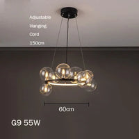 lustre en verre design moderne avec bulles pour intérieur élégant