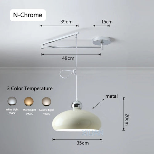 suspension moderne à bras oscillant led mobile - vue 27 sur 30