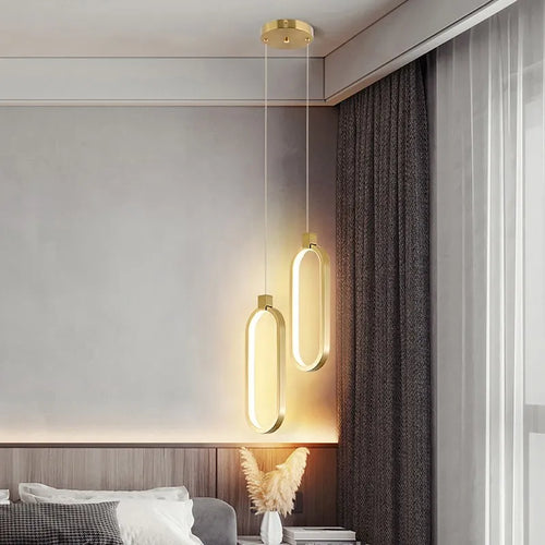 Moderne Minimaliste LED Suspension Lumière Lustre Pour Chambre Restaurant Salon Or Noir Suspension Décoration Lustre